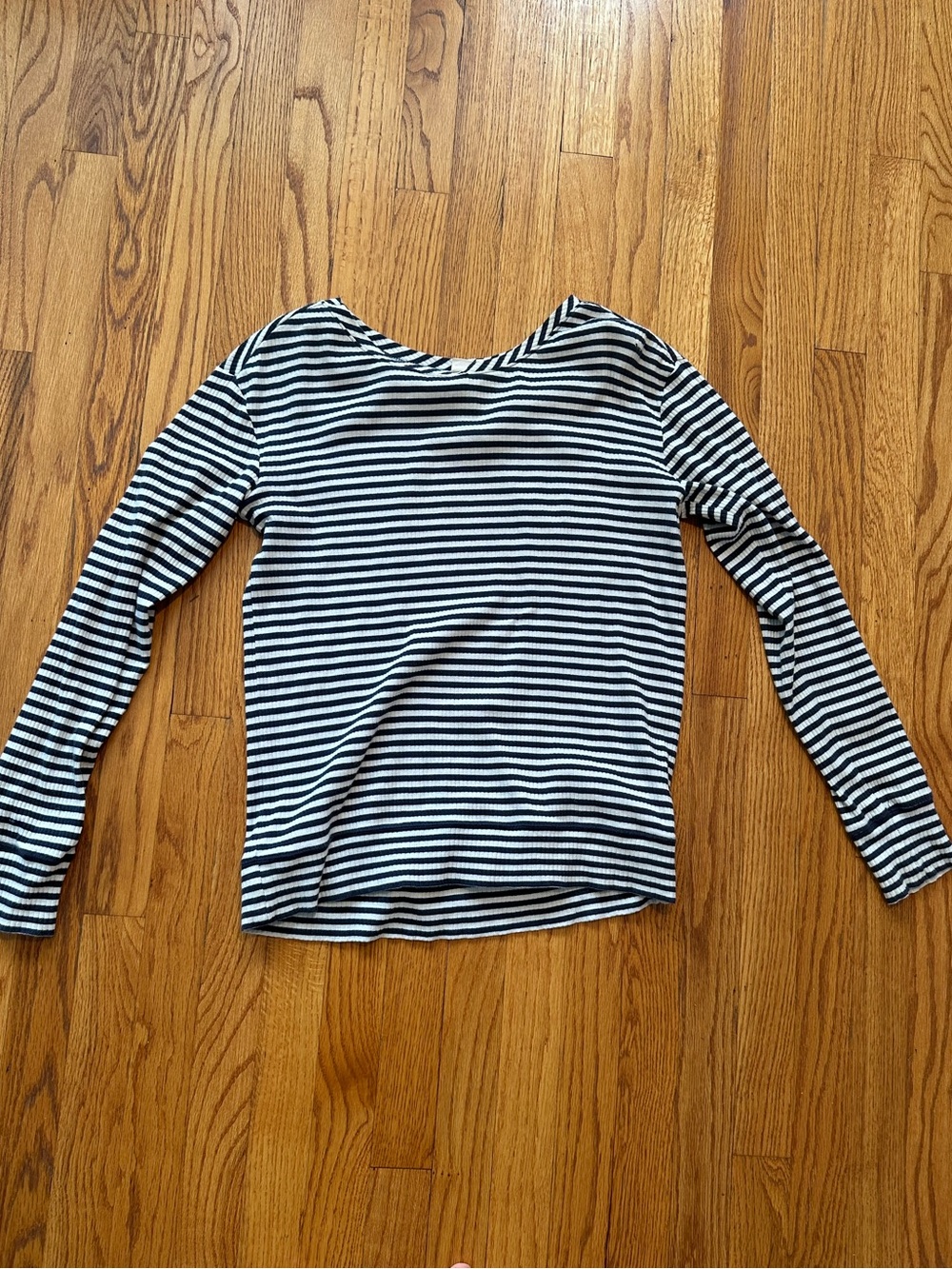 Melrose and Market blue and White Striped Long-Sleeve Top